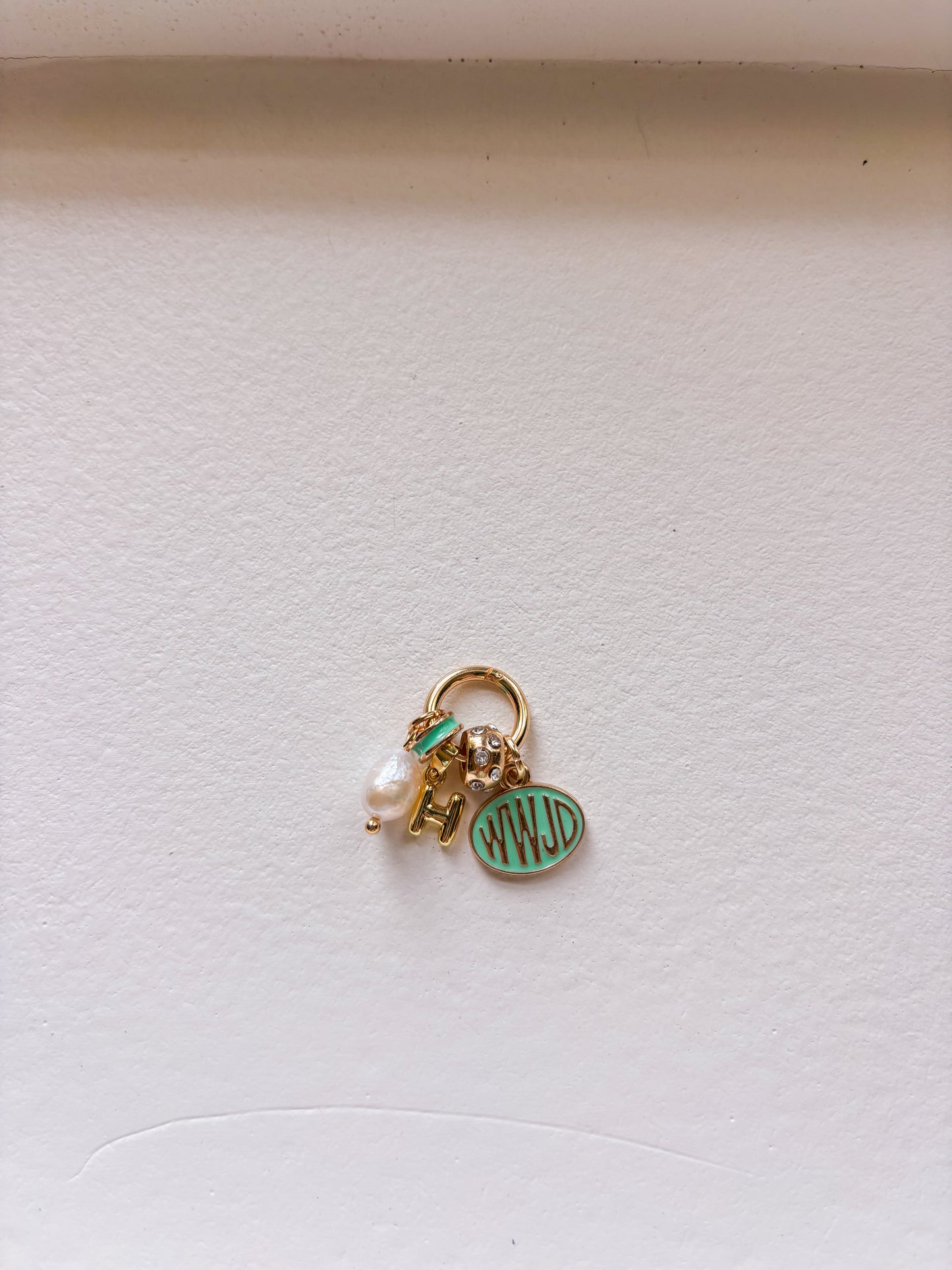 Blue Gold Charm Ring Set