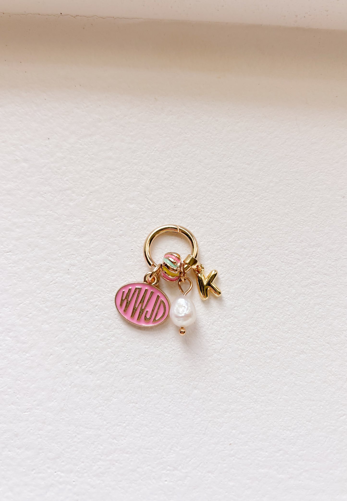 Pink Gold Charm Ring Set
