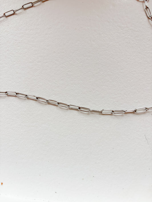 Silver paper chain necklace