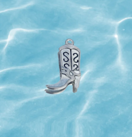 Cowboy Boot Charm Silver