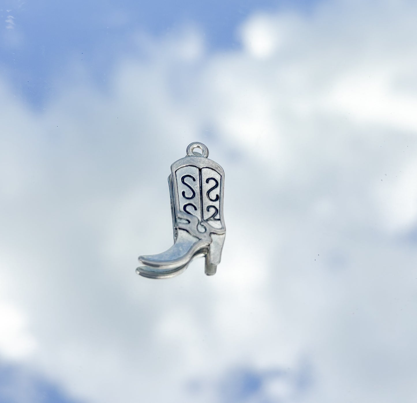 Cowboy Boot Charm Silver