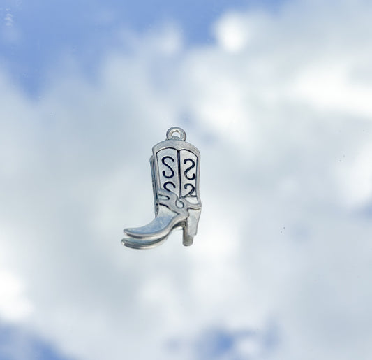 Cowboy Boot Charm Silver
