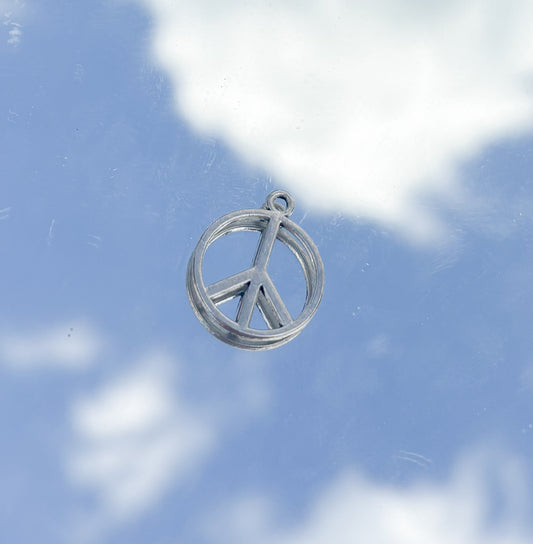 Peace Sign Charm Silver