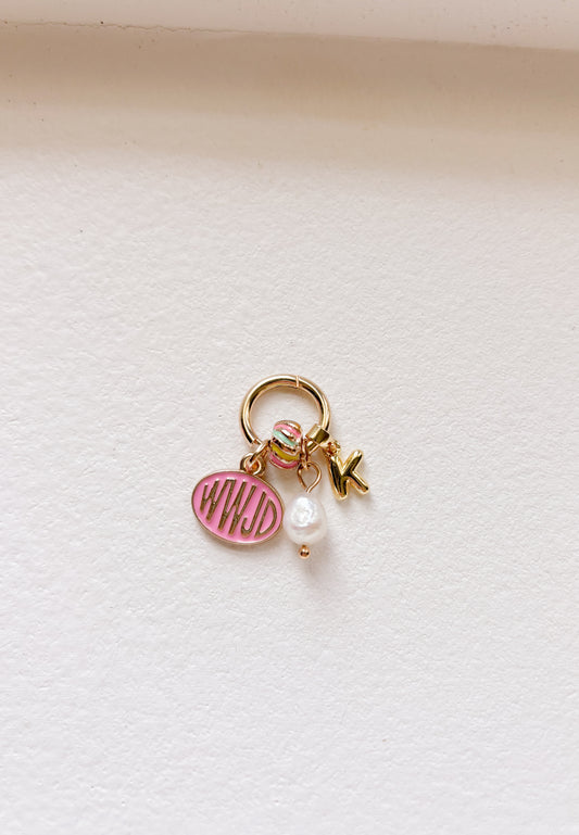 Pink Gold Charm Ring Set