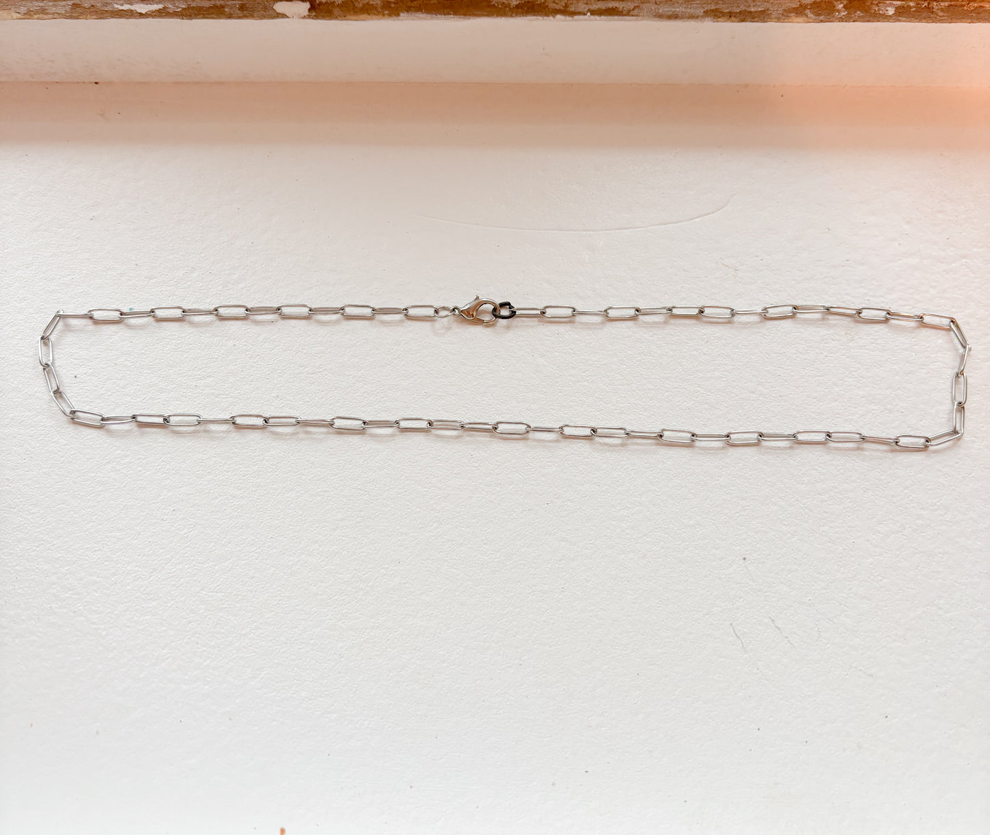 Silver paper chain necklace