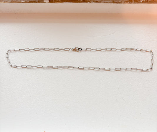 Silver paper chain necklace