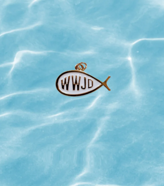 WWJD fish charm