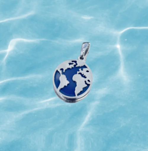 Blue World Charm Silver