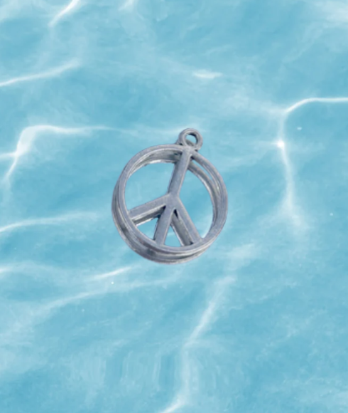 Peace Sign Charm Silver