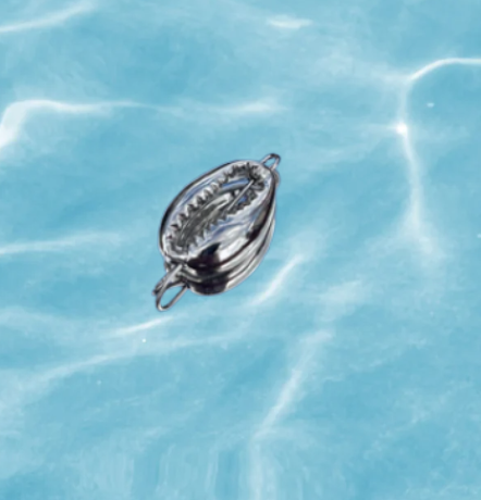 Cowrie Shell Charm Silver